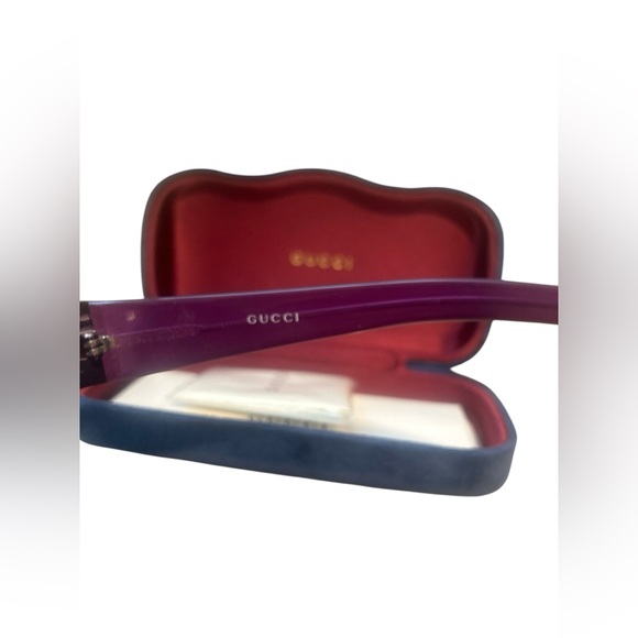 Gucci Purple Framed  Silver Studded Sunnies /full set - Picture 5 of 8